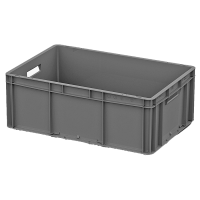 Евроконтейнер 600x400x220 мм Арт. ЕС-6422.3 серый с усиленным дном и открытыми ручками